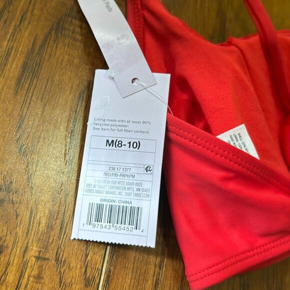 NWT Wild Fable Medium (8-10) Red Square Neck Bralette Bikini Swim Top - Picture 7 of 8